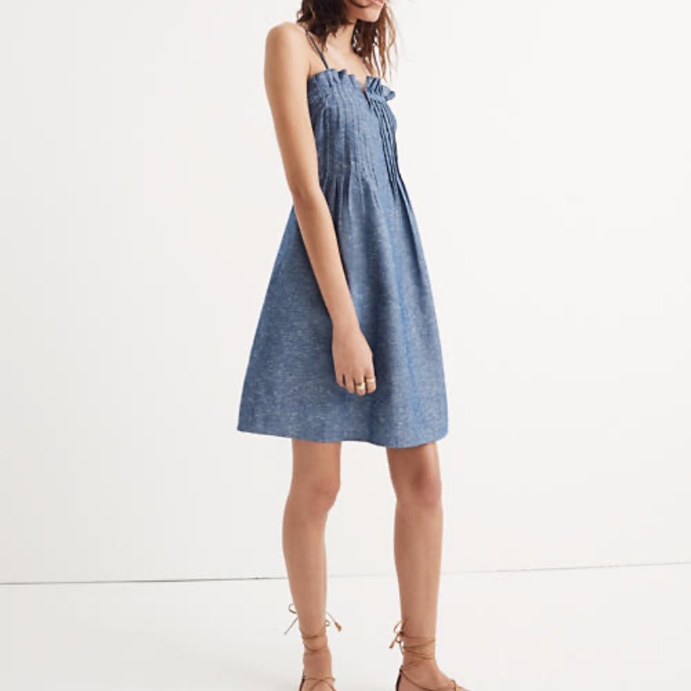 Madewell Denim Pintuck Cami Dress
